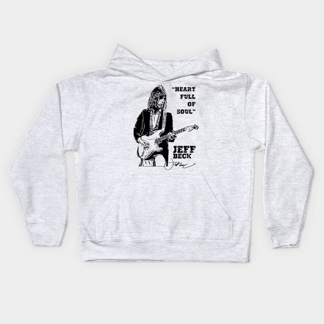 Jeff Beck Guitar 3 Kids Hoodie by Playful Creatives